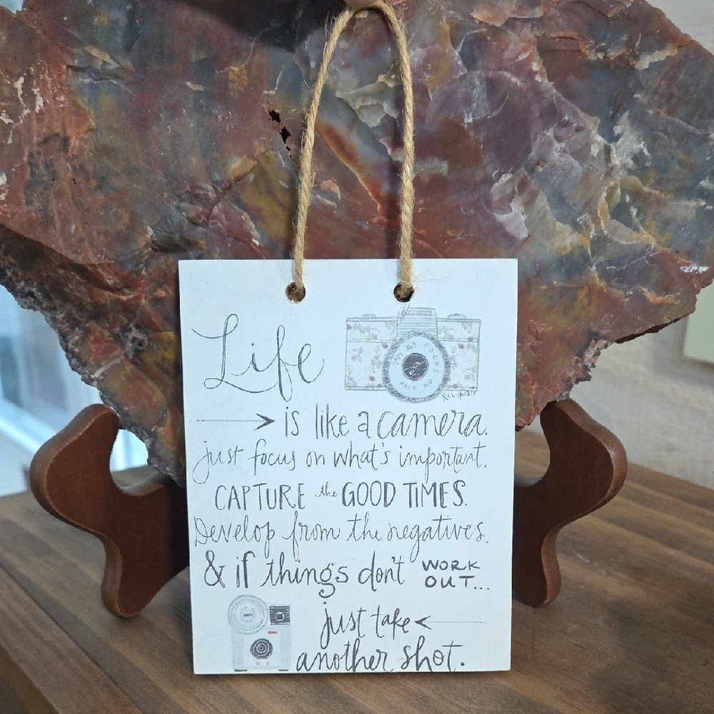 Life Is Like a Camera | Small Wooden Sign